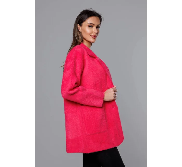 Krátký vlněný přehoz přes oblečení typu alpaka ve fuchsijové barvě model 18059149 - MADE IN ITALY Krátký vlněný přehoz přes oblečení typu alpaka ve fuchsijové barvě model 18059149 - MADE IN ITALY