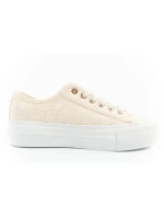 Lee Cooper Dámske šnurovacie športové topánky Beige Dámske tenisky na platforme