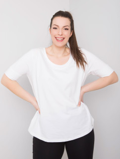 Dámske biele bavlnené tričko vo väčšej veľkosti