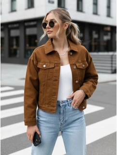 FashionStreet dámska džínsová bunda v ťavej farbe TY5344