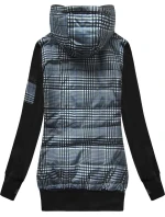 Tmavomodro-čierna mikina z rôznych lepených materiálov (AMG-611A)