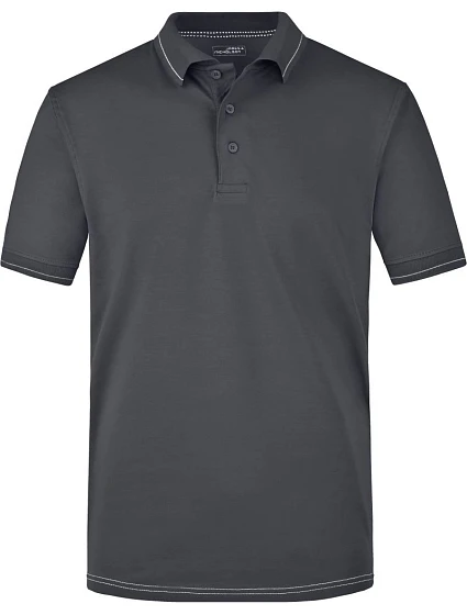 Daiber JN 569 Pánske elastické polo tričko z džerseju 02.0569 grafitová/biela Daiber JN 569 Pánske elastické polo tričko z džerseju 02.0569 grafitová/biela