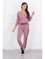 Sada s leopardím potlačou tmavo ružová