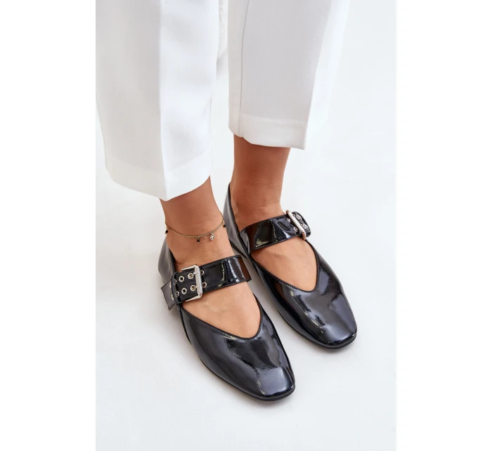 Lakované Baletky S Páskem Černé model 21670980 - Boto