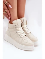 Vysoké dámské sneakers na platformě béžové model 21693386 - EVENTO Vysoké dámské sneakers na platformě béžové model 21693386 - EVENTO