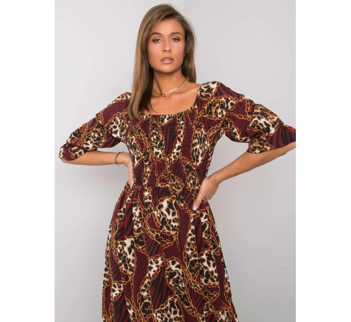 Šaty DHJ SK model 15859597 kaštanová - FPrice Šaty DHJ SK model 15859597 kaštanová - FPrice