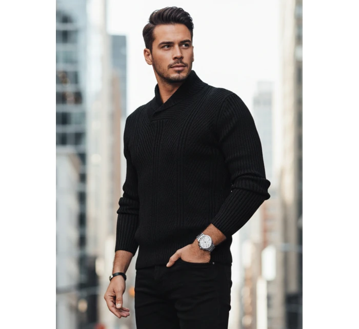 Pánsky čierny sveter FashionStreet WX2256z