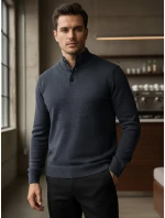 Pánský svetr se stojáčkem tmavě modrý Dstreet model 21995601 - FashionStreet