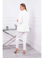 Elegantná súprava saka a nohavíc vo farbe ecru