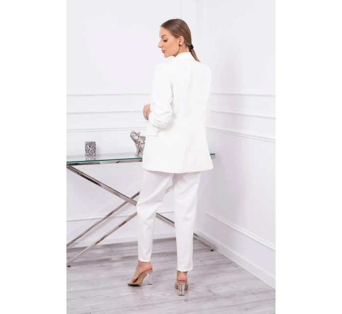 Elegantná súprava saka a nohavíc vo farbe ecru