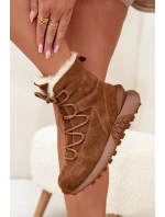 Dámské Sněhule Z Semiše S Kožíškem Big Star model 21706021 Hnědé - Big Star Shoes Dámské Sněhule Z Semiše S Kožíškem Big Star model 21706021 Hnědé - Big Star Shoes