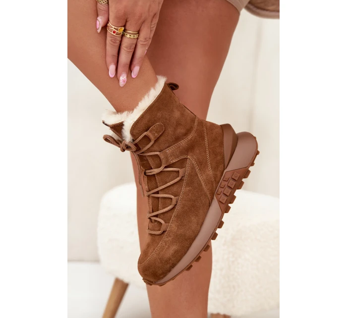 Dámské Sněhule Z Semiše S Kožíškem Big Star model 21706021 Hnědé - Big Star Shoes Dámské Sněhule Z Semiše S Kožíškem Big Star model 21706021 Hnědé - Big Star Shoes