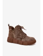 Semišové nízké dámské na platformě Big Star béžové model 21708669 - Big Star Shoes Semišové nízké dámské na platformě Big Star béžové model 21708669 - Big Star Shoes