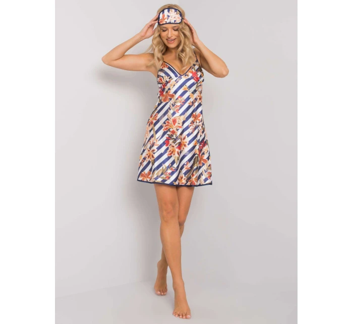 Nočná košeľa BR KN 1042 tmavo modrá a biela