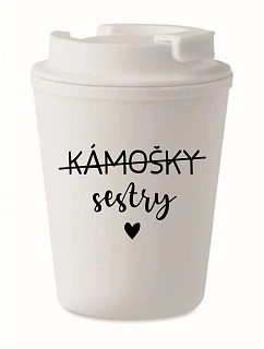 SISTERS BAGS - biely termohrnček 300 ml