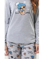 Dámské pyžamo dlouhé model 22032249 šedé - Vienetta