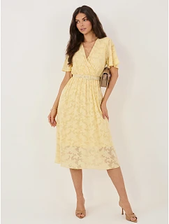 Dámske šaty SK 22675.04 svetložlté – FPrice
