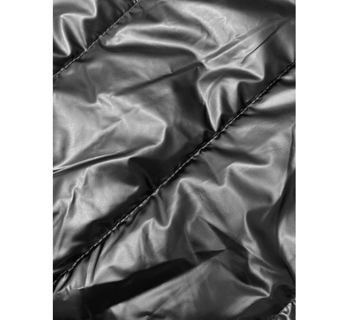 Dámska vesta v grafitovej farbe s asymetrickým zipsom (16M9117-105)