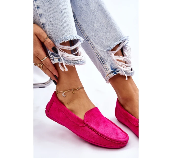Zamszowe Mokasyny Damskie Fuksja Morreno Zamszowe Mokasyny Damskie Fuksja Morreno