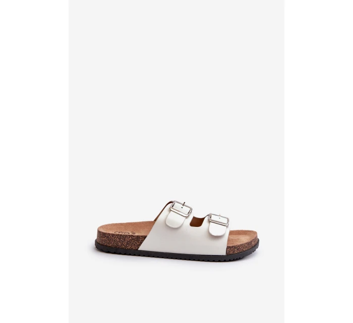 Dámské sandály s přezkami bílé model 21653013 - Boto