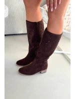 dámské vysoké boty na čokoládové model 21821933 - Boto