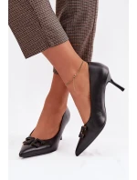 Lodičky s ozdobou Eko kůže Černé Fivara