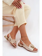 Dámské sandály Ploché S ozdobou model 22133543 Zlaté - S.Barski