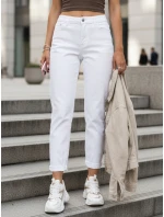 Dámske džínsové nohavice s vysokým pásom mom fit white FashionStreet UY2906