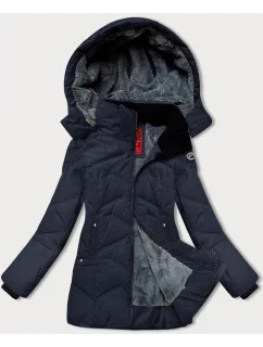 Tmavě modrá dámská zimní bunda s odepínací kapucí model 21247971 - LHD