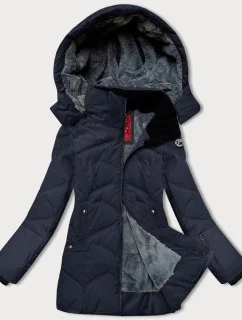 Tmavě modrá dámská zimní bunda s odepínací kapucí model 21247971 - LHD