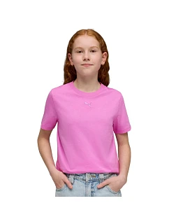 Puma ESS Centered Cat Logo Tee pink 692972 74 detské tričko