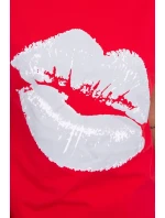 Blúzka s potlačou pier červená