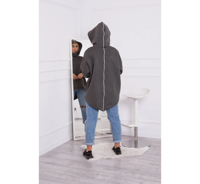 Zateplená mikina se zipem na zádech grafitová