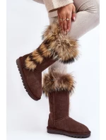 Damskie Botki Śniegowce Ocieplane Zamszowe Brązowe Balvin Damskie Botki Śniegowce Ocieplane Zamszowe Brązowe Balvin