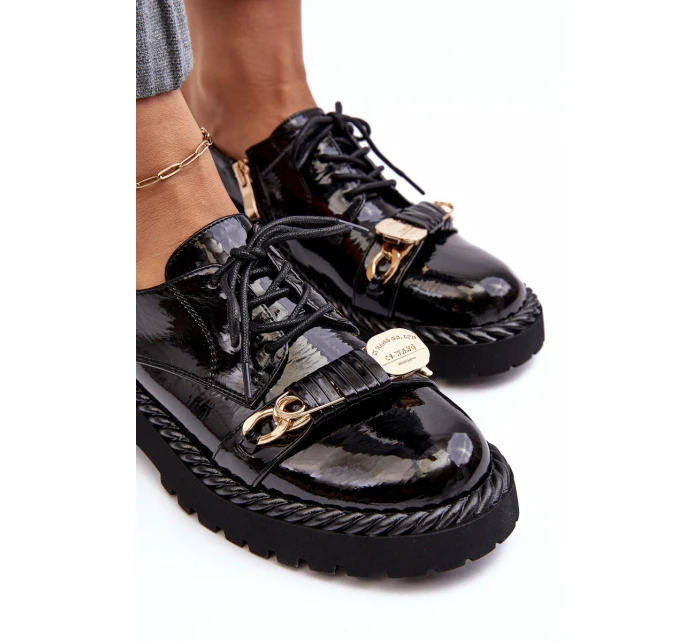 Damskie Lakierowane Półbuty D&A MR870-81 Czarne