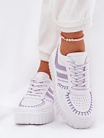 Sneakersy Damskie Na Platformie Fioletowe Ofenale