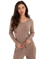 Sweter SM SW model 21771768 ciemny bezowy - FPrice Sweter SM SW model 21771768 ciemny bezowy - FPrice