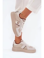 Dámske kožené tenisky na platforme Daniel Lopez Just Dare - béžové Dámske kožené tenisky na platforme Daniel Lopez Just Dare - béžové