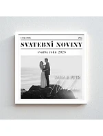 Personalizovaný magický fotob obraz v ráme – štvorcový 20x20 – svadobné noviny Personalizovaný magický fotob obraz v ráme – štvorcový 20x20 – svadobné noviny
