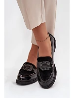 Lakované dámske mokasíny HY52-546 black - S.Barski