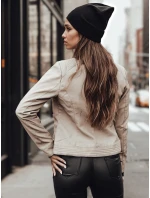 Dámská přechodná kožená bunda béžová Dstreet model 21981892 - FashionStreet