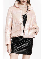 Ružová opalizujúca dámska bunda s taštičkou (AG3-07)