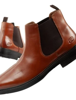 Skechers pánske topánky Miller-Boris sable topánky elegantné kožené hnedé