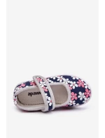 Dziecięce Baleriny W Kwiatuszki Granatowo-Szare Noah Dziecięce Baleriny W Kwiatuszki Granatowo-Szare Noah