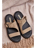 Dámské Semišové Pantofle Na Platformě Béžové model 21682483 - Zazoo