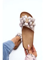 Dámské pantofle s ozdobami šedá Bunlia Dámské pantofle s ozdobami šedá Bunlia