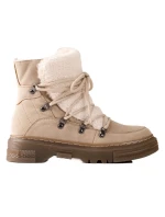 Módne hnedé dámske snehové topánky bez podpätku Módne hnedé dámske snehové topánky bez podpätku