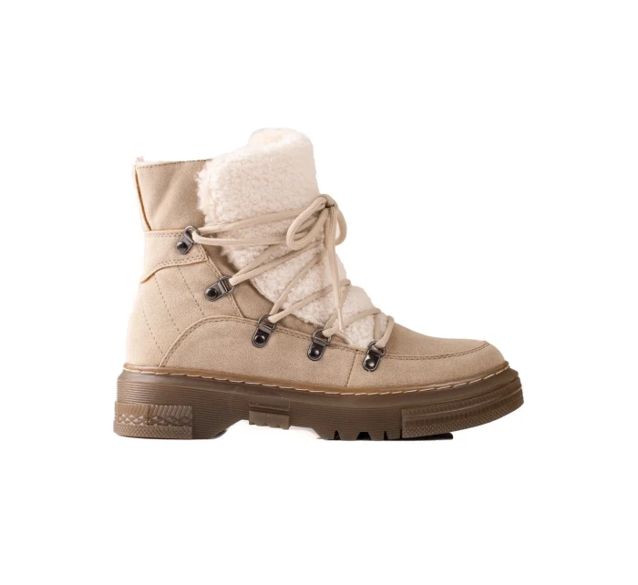Módne hnedé dámske snehové topánky bez podpätku Módne hnedé dámske snehové topánky bez podpätku
