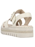 Béžové dámske sandále na platforme Rieker V4952-60