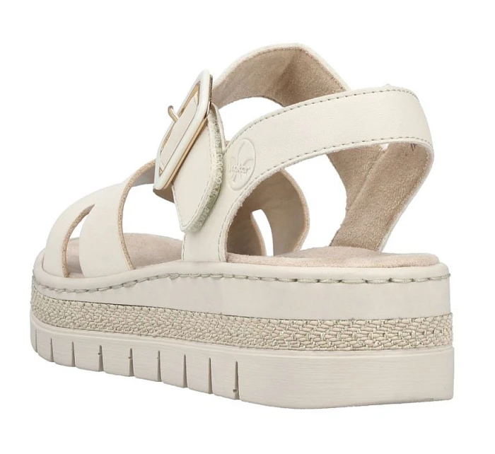 Béžové dámske sandále na platforme Rieker V4952-60